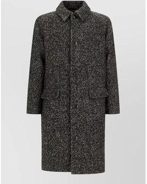 Sebago Embroidered Wool Coat - Gray