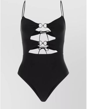 ワンピース水着 NENSI DOJAKA Black Stretch Polyester Swimsuit Black Cutout One-Piece Swimsuit by Nensi Dojaka on Sale