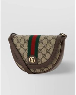 Gucci Gg Supreme Fabric Mini Ophidia Shoulder Bag - Brown