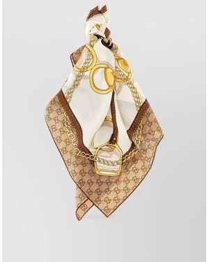 Gucci Silk Printed Square Scarf - Metallic