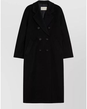 Max Mara Cashmere-Blend Oversized Double-Breasted Coat - Black