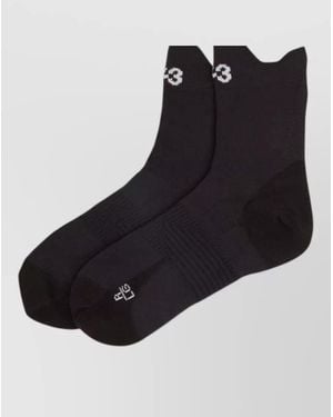 Y-3 Y 3 Ankle Length Ribbed Socks - Black