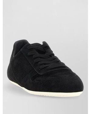 Rick Owens Minimal Lace Up Suede Rubber Sole Trainers - Black