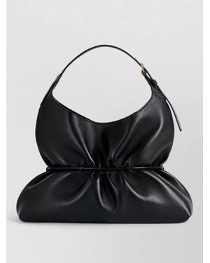 Balmain Medium Leather Shoulder Bag - Black