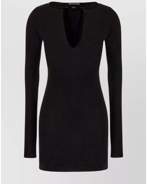 Ambush Deep V-Neck Mini Dress - Black