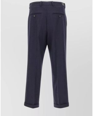 Drole de Monsieur Cropped Tailored Trousers - Blue