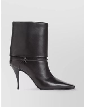 Saint Laurent Vicky Bootie 90 Ankle Length Boot - Black