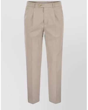 Brunello Cucinelli Tailored Trousers Pleated Front Belt Loops - Natural