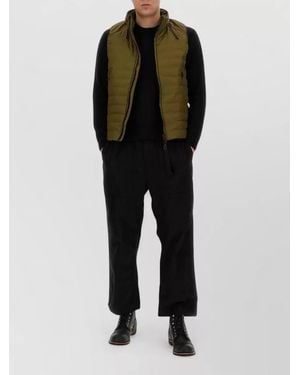 JG1 High Collar Padded Sleeveless Vest Side Pockets - Black