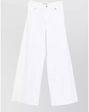 ERMANNO FIRENZE High Waist Denim Trousers Wide Leg - White