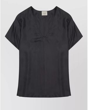 Alysi Silk Twill Blouse - Black