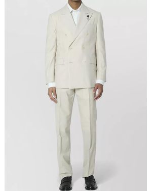 Lardini Virgin Wool Double-Breasted Suit - White