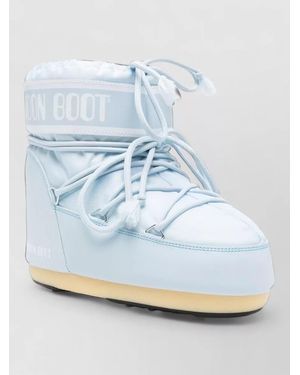 Moon Boot Silk Logo-Print Lace-Up Snow Boots - Blue