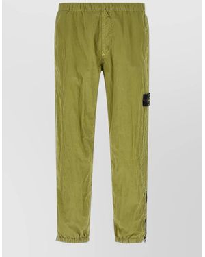 Stone Island 3100035 Jogger Shorts Back Pocket Zip Cuffs - Green