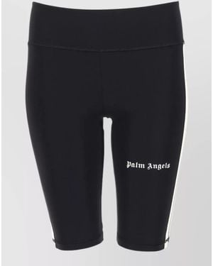 Palm Angels Track Biker Shorts Logo Elastic Waistband - Blue
