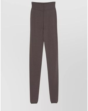 Rick Owens High-Rise Straight-Leg Knitted Leggings - Multicolor