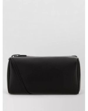 The Row Nineties Leather Crossbody Shoulder Bag - Black