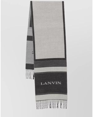 Lanvin Logo-Lettering Scarf - Grey