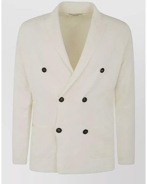 Filippo De Laurentis Cotton Double-Breasted Jacket - Natural