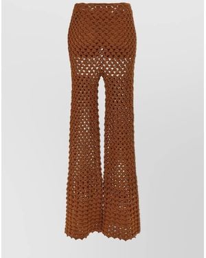 Ermanno Scervino Crochet Flared Trousers - Brown