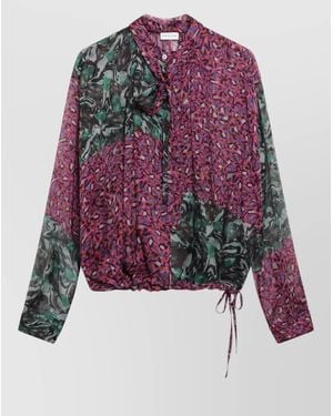 Dries Van Noten Sheer Tie Waist Jacket Elastic Hem - Multicolor