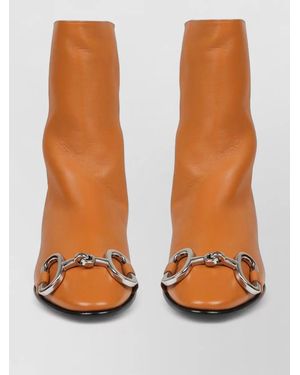 Celine Leather Boots - Orange