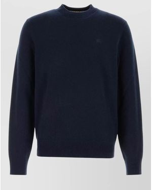 Burberry Cashmere Ribbed Crew-Neck Sweater - Blue