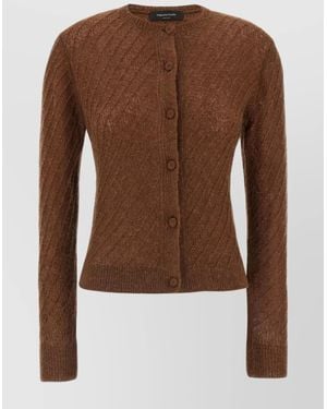 Fabiana Filippi Sequin Crochet Knit Cardigan - Brown