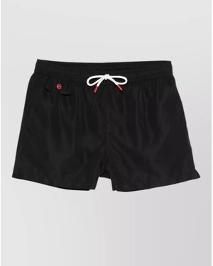 Kiton Printed Swim Shorts - Black