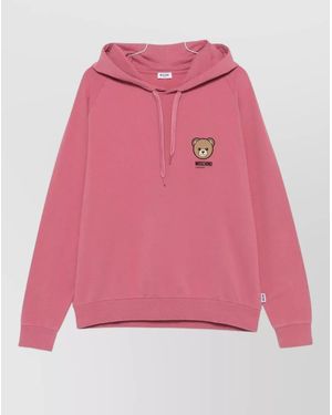 Moschino Hooded Crewneck Jumper Long Sleeves - Pink