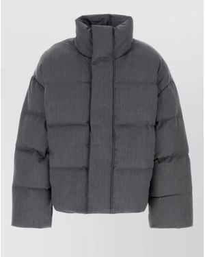 Entire studios Wool Down Jacket High Collar Quilted - Gray