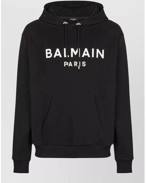 Balmain Cotton Hoodies Long Sleeve - Black