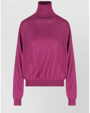 Saint Laurent Wool Roll Neck Jumper - Pink