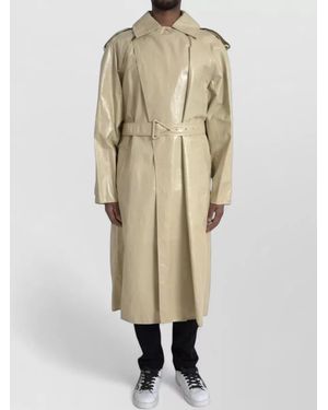 Bottega Veneta Lamb Leather Trench Coat - Natural