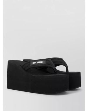 Coperni Platform Slides Open Toe Wedge Sole - Black