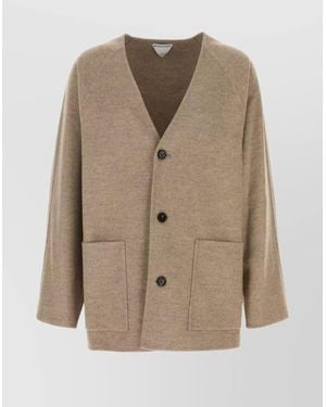 Bottega Veneta Cashmere Wool Cardigan - Natural