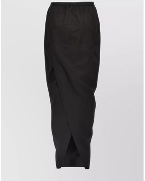 Rick Owens Cotton Wrap Maxi Skirt - Black