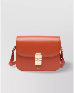A.P.C. Rectangular Shape Shoulder Bag With Adaptable Strap - Orange