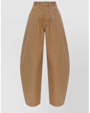 Jacquemus High Waist Wide Leg Denim Pants - Natural