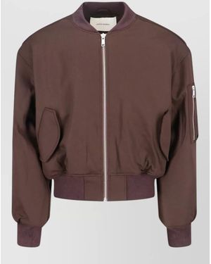 Entire studios Casual Coat Ribbed Cuffs Hem Sleeve Pocket - Brown