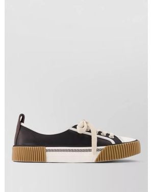 Versace Sneakers Smooth Calfskin Leather Contrast Sole - Metallic