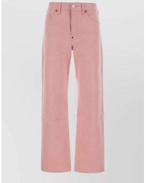 KENZO Straight Leg Denim Jeans Belt Loops Pockets - Pink