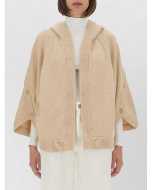 Max Mara Hooded Cardigan Vals Relaxed Silhouette - Natural