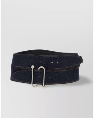 Sportmax Crocodile Leather Belt - Blue