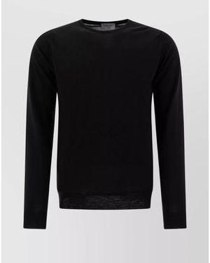 John Smedley Merino Wool Fine-Knit Crew-Neck Jumper - Black