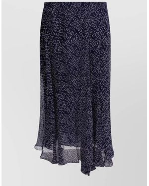 Isabel Marant Asymmetric Hem Dotted Pattern Flowing Skirt - Blue
