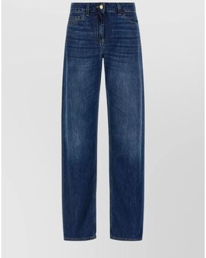 Elisabetta Franchi Denim Straight-Leg Trousers - Blue