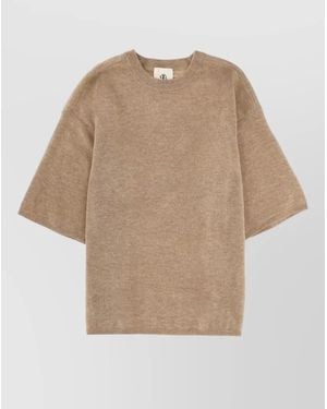 THE GARMENT Knit Oversized Short Sleeve Como Top - Natural