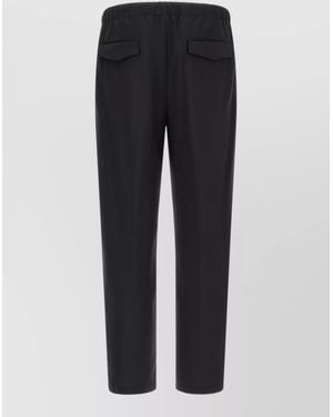 Lardini Virgin Wool Tailored Pants Back Pockets - Blue