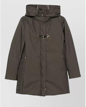 Fay Quilted Hooded Parka Jacket - Grey
